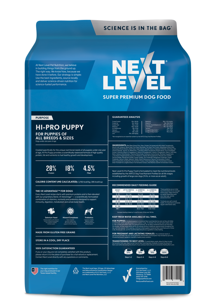 Next Level Hi Pro Puppy Super Premium Dog Food Glendale AZ