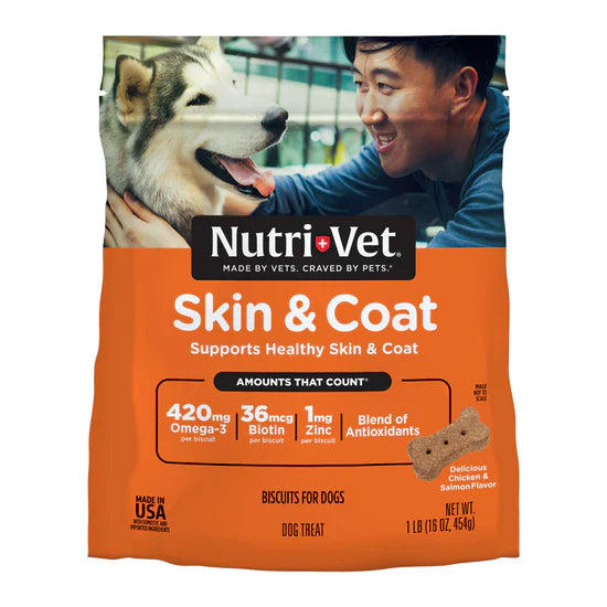 Nutri-Vet Skin & Coat Functional Biscuits for Dogs