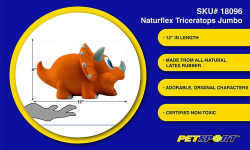 Petsport Naturflex Jumbo Triceratops Dog Toy (Jumbo)