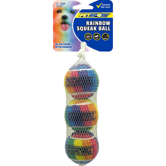 Petsport Rainbow Squeak Ball Dog Toy (1.8