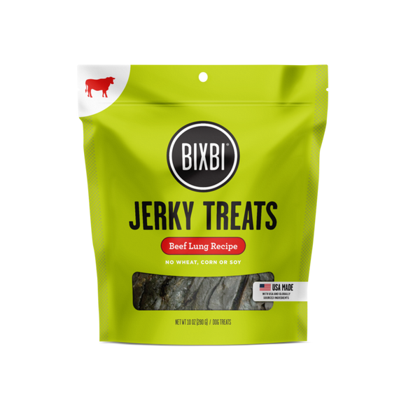 BIXBI Original Jerky Treats for Dogs – Beef Lung Recipe (10 oz)