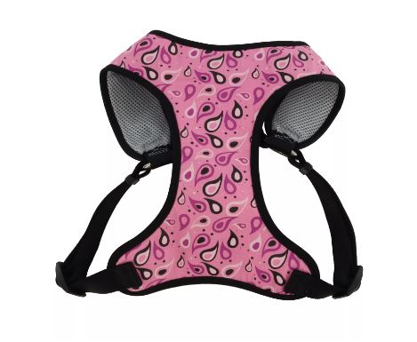 Coastal Pet Products Ribbon Designer Wrap Adjustable Dog Harness (Pink Paisley, Medium - 3/4