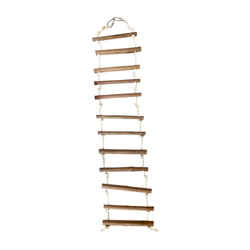 A&E Cage Natural Wood Rope Ladder