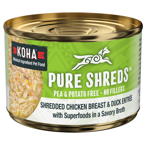 Koha Pure Shreds Shredded Chicken Breast & Duck Entrée for Dogs (5.5 oz)