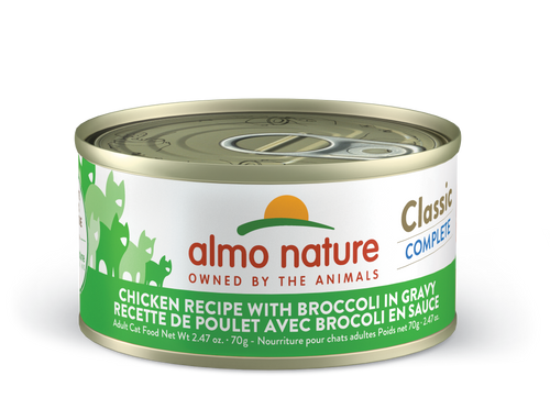 Almo Nature Classic Complete Chicken Recipe with Broccoli in gravy