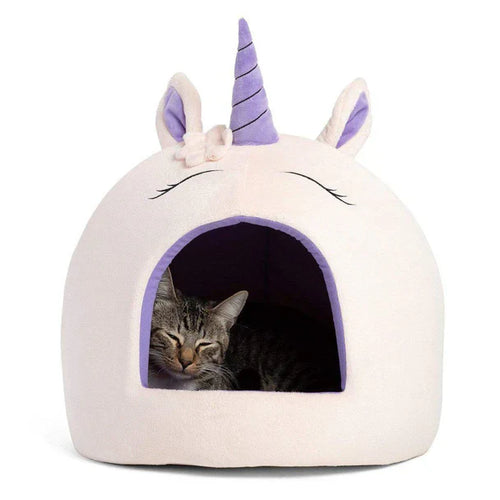 Best Friends by Sheri Unicorn Novelty Pet Hut Cat Bed