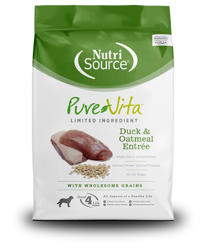 NutriSource® PureVita™ Limited Ingredient Duck & Oatmeal Entrée (5 lbs)