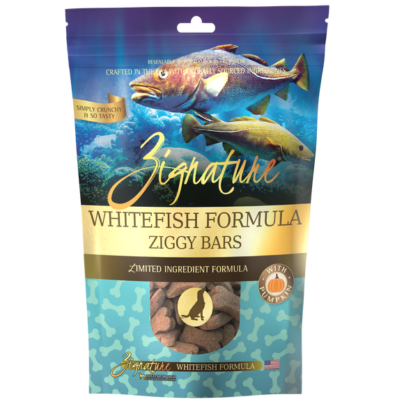 Zignature Ziggy Bars Whitefish Formula Dog Treats