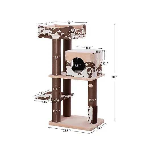 PetPals Group Cowboy Western Style Multifunctional Cat Tree (22.5 L x 19 W x 50 H)