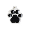 MyFamily Classic Big Black Paw ID Tag (Grande, Black)