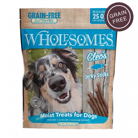 Wholesomes Cleo’s Fish Jerky Sticks For Dogs (25 Oz)