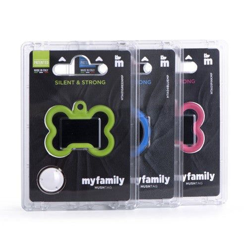 MyFamily Id Tag Hushtag Collection Aluminium Black Bone With Green Rubber (Media, Green)