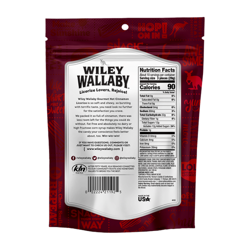 Wiley Wallaby Gourmet Hot Cinnamon Licorice