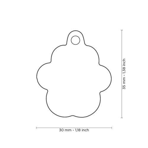 MyFamily Classic Big Black Paw ID Tag