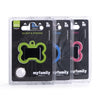 MyFamily Id Tag Hushtag Collection Aluminium Black Bone With Green Rubber