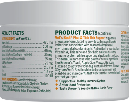 Vet's Best Flea & Tick Itch Support Soft Chews for Dogs