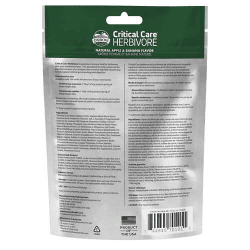 Oxbow Animal Health Critical Care Herbivore Apple-Banana