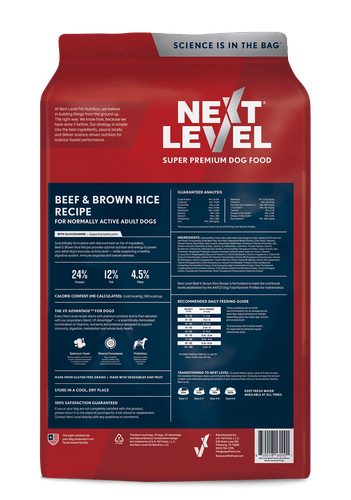 Next Level Beef & Brown Rice Recipe Super Premium Dog Food