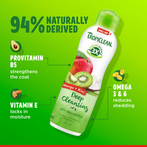 TropiClean EnduraScent™ Mango Kiwi Pet Shampoo