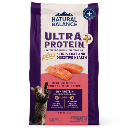 Natural Balance Skin & Coat and Digestive Health, Real Salmon & Chicken Meal Recipe Cat Food
