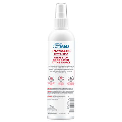 TropiClean OxyMed Enzymatic Paw Odor and Itch Pet Spray