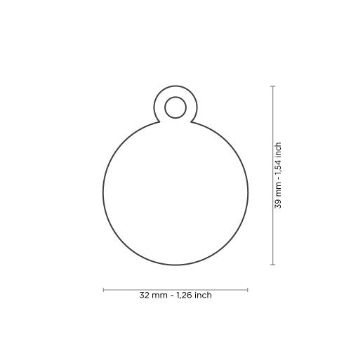 MyFamily Basic Big Aluminum Purple Circle ID Tag