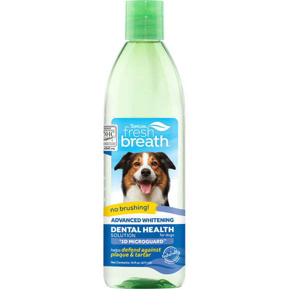 TropiClean Fresh Breath Advanced Whitening Dental Health Solution for Dogs
