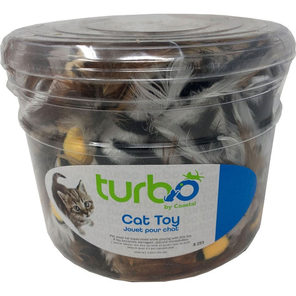 TURBO FEATHER TOYS CANISTER (51 PIECE, MULTI)