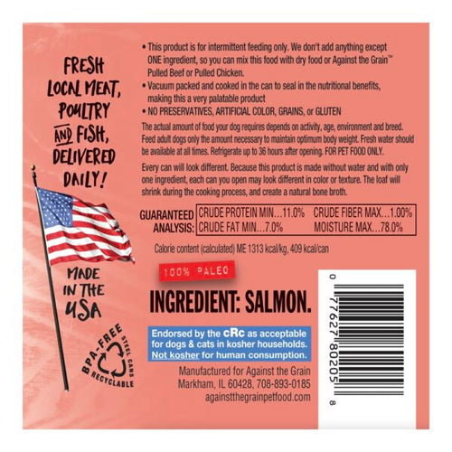 Against the Grain Nothing Else Grain Free One Ingredient 100% Salmon Canned Dog Food (11-oz, single can)