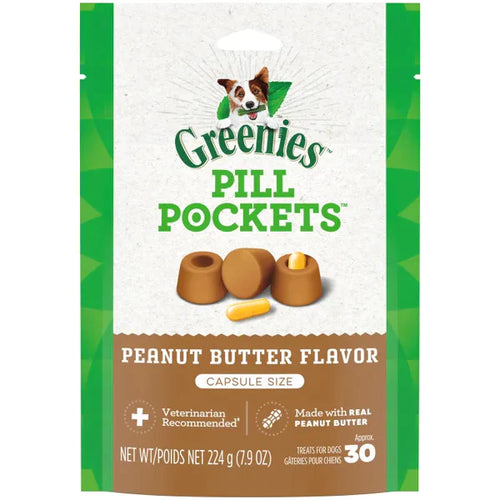 Greenies Peanut Butter Flavored Capsule Pill Pockets Dog Treats
