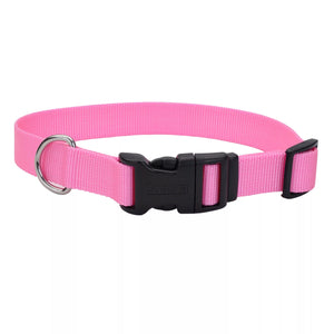 Coastal Pet Products Coastal Adjustable Dog Collar with Plastic Buckle Pink Bright, 1" x 14"-20"