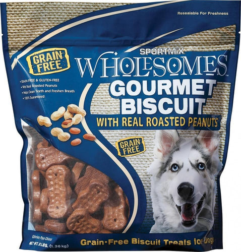 SPORTMiX Wholesomes Gourmet Biscuits with Real Roasted Peanuts Grain Free Dog Treats