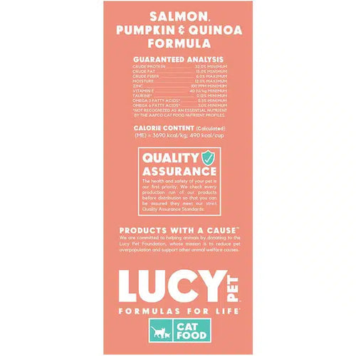 Lucy Pet Salmon, Pumpkin, and Quinoa Grain-Free Formula Dry Cat Food