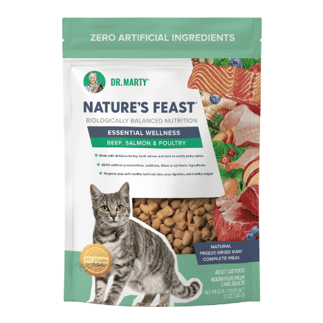 Dr. Marty Nature's Feast Essential Wellness Beef, Salmon and Poultry Freeze Dried Raw Cat Food (5.5-oz)