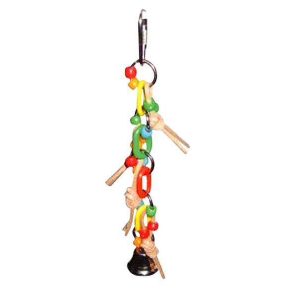 A&E Plastic Chain with Leather & Ball Bird Toy