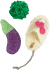 AE Cage Company Nibbles Loofah Assortment (Eggplant, Ball & Mouse) Chew Toys (Small - NB011)