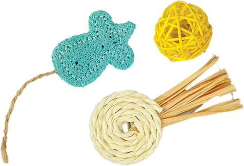 A&E Cage Company Nibbles Lollipop and Assorted Loofah Chew Toys (3 Count)