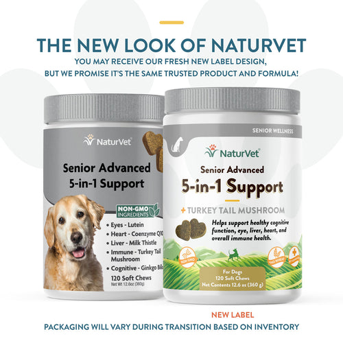 NaturVet Senior Advance 5-in-1 Support Soft Chews for Dogs (60 Soft Chews)