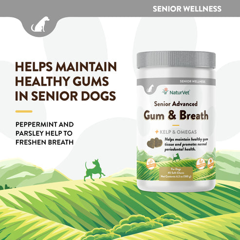 NaturVet Senior Advanced Gum and Breath Dog Soft Chews