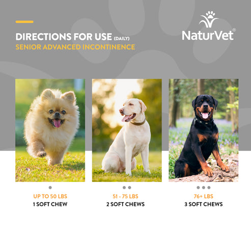 NaturVet Senior Advanced Incontinence Soft Chews for Dogs (60 Soft Chews)