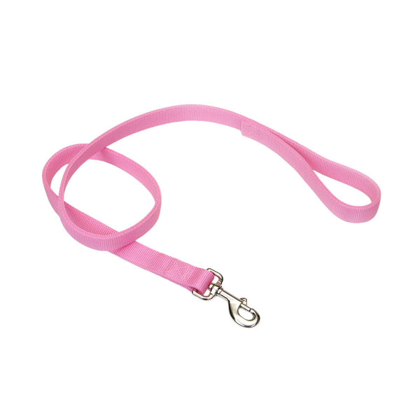 Coastal Double-Ply Dog Leash, 1-Inch, Bright Pink