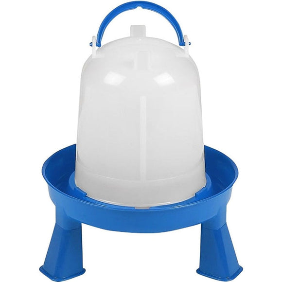 DOUBLE TUFF POULTRY WATERER WITH LEGS (3 QT, BLUE/WHITE)